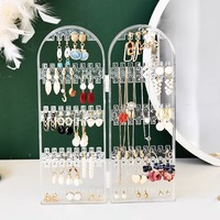 Présentoir créatif pliable pour boucles d'oreilles en PS, support de rangement à 4 panneaux pour bijoux, colliers et clous d'oreilles, pour la maison et le magasin