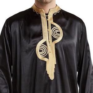 Erkek arapça Robe Thobe Jubah pamuk orta doğu islam giyim Abaya arapça Dubai Abaya Kaftan tarzı balo elbise - Product Image 4