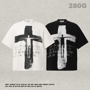 Camiseta Gobia Culture con Bordado de Figura Humana Abstracta <span class=keywords><strong>y</strong></span> Letras, para <span class=keywords><strong>Hombre</strong></span> <span class=keywords><strong>y</strong></span> <span class=keywords><strong>Mujer</strong></span>, Manga Corta - Camiseta Waffle - Product Image 1