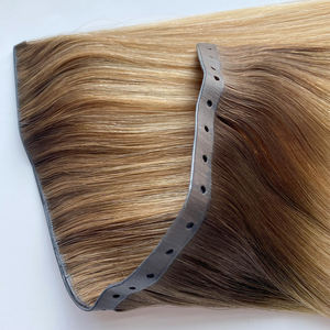 Extensiones de Cabello Virgen 100% de Alta Calidad, Color Claro, con Trama de Mariposa y Orificio, se Pueden Cortar, Compatibles con Genius Weft - Product Image 3