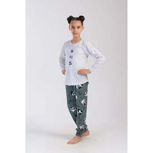 KIZ COCUK P.SUPREM O YAKA UZUN KOL ETEGI OVAL MANSETLI PIJAMA TAKIM(7-8/13-14) - สีเทาผสมสี - สีเทาผสมสี - Product Image 1