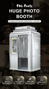 셀프 서비스 즉석 인쇄 사진 부스 키오스크 프린터 및 카메라 다크 브라운 사진 부스 사용자 정의 무역 쇼 부스 - Product Image 4
