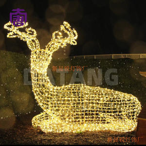 Outdoor Ip65 <b>Warm</b> <b>White</b> Led Family Reindeer Sculpture <b>Light</b> Resort Theme Park Garden Yard <b>Christmas</b> Festival Decoration - Product Image 3