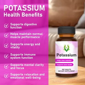 Tabletas de Potasio en Oferta, 550 mg de Gluconato de Potasio, Favorece la Salud Ósea y Muscular, 100 Tabletas, Suplemento Dietético - Product Image 3