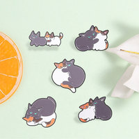 Ensemble de broches en émail Kawaii Chat Ludique pour la décoration de tenues quotidiennes décontractées