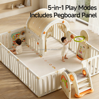 Parc de jeu complet pour enfants avec toboggan et balançoire, grande clôture de jeu multifonctionnelle en plastique pour bébés et enfants