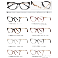 MS 81692 Lunettes de vue anti-lumière bleue pour femme, monture tendance avec branches ajourées, finition polie, polyvalentes pour le quotidien