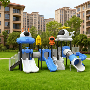 Équipement de terrain de jeu extérieur de qualité commerciale, <span class=keywords><strong>en</strong></span> plastique LLDPE, avec toboggans <span class=keywords><strong>en</strong></span> acier galvanisé, ensemble de jeux d'aventure robuste pour parc - Product Image 1