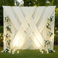 Rideaux de fond en tissu polyester blanc extérieur 2026 pour événements, mariages et décorations de fête