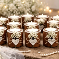 Lot de porte-bougies en bois perlé faits à la main, avec lettre personnalisée, pour cadeau d'invité de mariage, centre de table, souvenir, produit transfrontalier très vendu