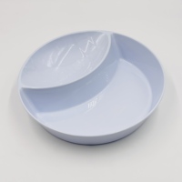 Assiettes à dîner blanches en mélamine personnalisées, promotionnelles, à double compartiment avec 2 sections