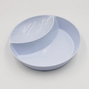 Platos <span class=keywords><strong>de</strong></span> Melamina Blancos Personalizados para Promoción, Plato <span class=keywords><strong>de</strong></span> Dos Secciones con 2 Compartimentos - Product Image 3