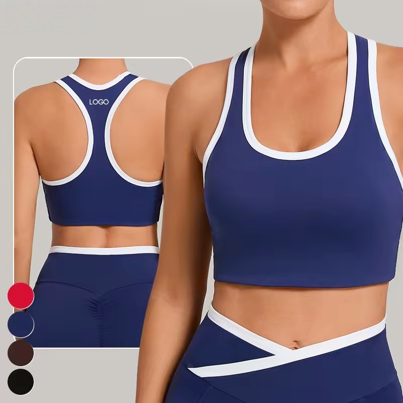 Custom New Breathable Quick Dry Athletic Soft Crop Tops Racerback Sports Bra Cropped Women's Yoga Tank Top