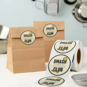 Marchio personalizzato rotolo Etiqueta Logo cerchio imballaggio adesivo stampa riciclabile vinile impermeabile contenitore per alimenti rotondo sigillante etichetta - Product Image 3