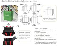 Sacs d'épicerie écologiques réutilisables sur mesure, sacs de courses résistants et recyclables, sacs en PP, sacs de shopping bleu foncé non tissés avec logo