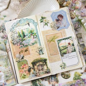 Paquete de 20 Hojas de Pegatinas de Espuma PET, Serie Sueño de Luz Flotante, Tema de Personajes Retro de Chicas, Pegatinas para Libretas - Product Image 4