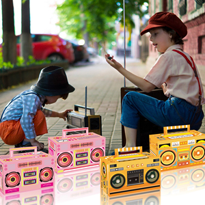 DD282 fête rétro Radio faveur boîtes faveurs cadeau traiter Goodie bonbons papier boîtes pour 1980s thème <span class=keywords><strong>musique</strong></span> fête d'anniversaire - Product Image 5