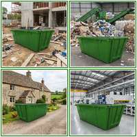 Conteneur de chantier anti-rouille pulvérisé 3-12m3 avec logo personnalisé couleur RAL pour déchets de construction industrielle