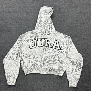 Sudadera con Capucha Personalizada con Impresión DTG Completa, Cierre de Cremallera, Corte Holgado, 500GSM, Felpa, 100% Algodón, para Hombre - Product Image 2