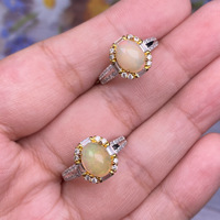 Bijoux de mariage vintage Bague opale en argent sterling 925 Design de luxe Bagues réglables pour femmes pour les fêtes
