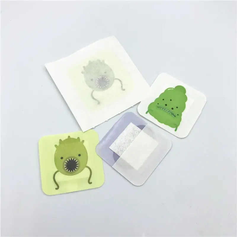Kit quadrato carino a prova di acqua marca per bambini tessuto flessibile bende per tonalità di pelle personalizzate