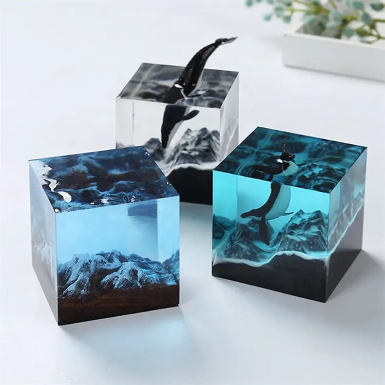 Decorative Clear Silicone Cube Molds Large Deep Square Epoxy Resin Mold Transparent Cube Silicone Molds for Resin Casting