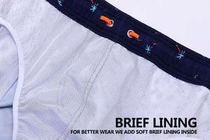 <strong>Dissolveable</strong> Boardshorts Double Swimming Men's <strong>Swim</strong> <strong>Trunks</strong> Quick Dry Beach Shorts With Zipper Pockets and Mesh Lining - Product Image 3