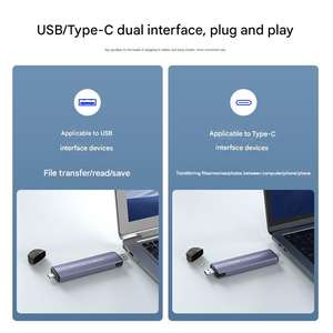 Boîtier <span class=keywords><strong>externe</strong></span> pour <span class=keywords><strong>disque</strong></span> <span class=keywords><strong>dur</strong></span> SSD NVMe M.2, NGFF M.2, avec ports Type-C + USB 2-en-1 - Product Image 3