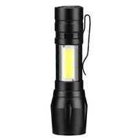 Lampe torche LED COB en alliage d'aluminium, rechargeable par USB, zoomable, mini lampe de poche avec clip pour situations d'urgence, cadeau