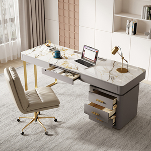 Bền độ bóng cao thiêu kết đá điều hành bàn làm việc bàn vàng thép không gỉ nhà văn phòng bàn hiện đại sang trọng - Product Image 2