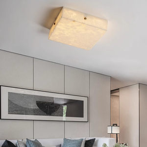 Đồng sang trọng Alabaster trần ánh <span class=keywords><strong>s</strong></span>áng phòng ngủ ban công nghiên cứu lối đi phòng ăn <span class=keywords><strong>LED</strong></span> phòng khách Brass đèn Trần Hiện Đại - Product Image 4