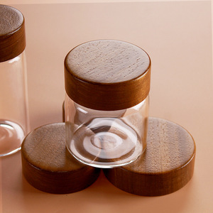 Juego de 3 Frascos de Vidrio Ecológicos para Almacenamiento con Tapa de Madera, Herméticos y Resistentes a Fugas, para Té, Café, Especias y Cocina, Venta al Por Mayor - Product Image 4