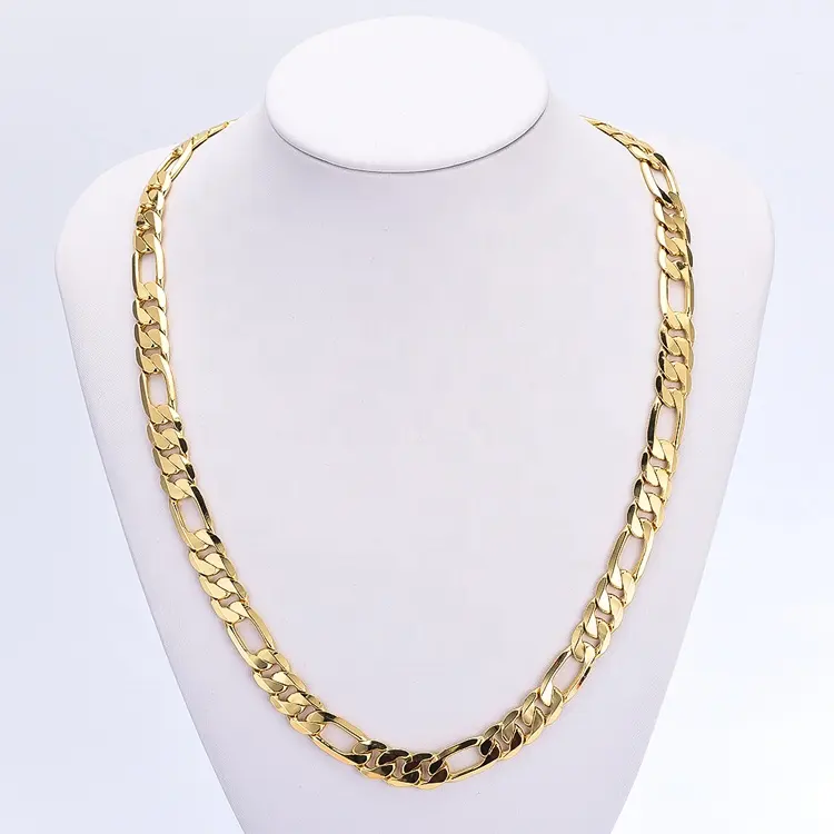 Fabrik Großhandel 18K Reales Gold Überzogene Kette Lange Designs Nach schmuck 24K gold überzogene Halskette