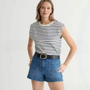 Shorts décontractés pour femmes de haute qualité, bleu marine, avec poches avant, shorts en coton <span class=keywords><strong>chino</strong></span> d'été, shorts cargo utilitaires tendance pour femmes - Product Image 1