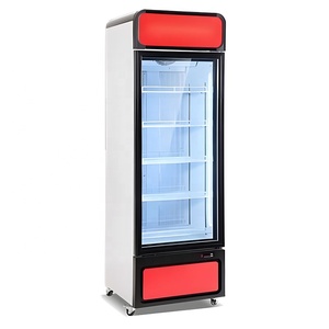 Refrigerador Vertical Comercial de 400L para Exhibición de Bebidas en Supermercados, Congelador Rojo de Una Puerta con Control Digital de Temperatura Automático - Product Image 1