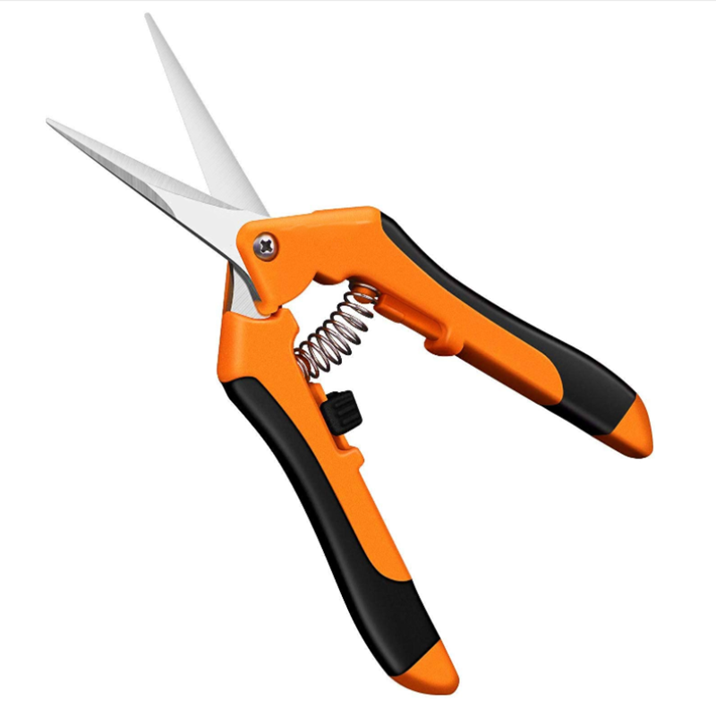 Ручной секатор, секатор с прямыми лезвиями из нержавеющей стали, оранжевый, 6,5 дюйма, садовые ножницы, секатор