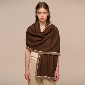 Écharpe en laine tricotée à contraste de couleurs, châle oversize long et chaud pour l'hiver, vente en gros, prêt à expédier, en stock, fournisseur - Product Image 1