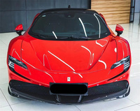 Produk baru untuk Ferrari SF90 serat karbon kering gaya OEM kit bodi sudut depan bibir depan bagian otomotif SF90 serat karbon kering