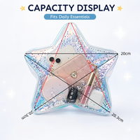 Pochette cosmétique personnalisée en PVC en forme d'étoile, étui à bijoux pentagramme, pochette de maquillage transparente, boîte de rangement pour pendentifs