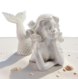 Resin Mermaid Craft - Dreamy Ocean-Themed Decor for Living Room Shelf & Bedroom Nightstand, Vivid Scale Details