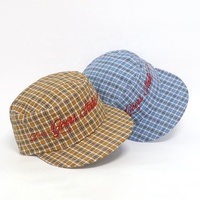 Gorra Plana Personalizada con Logotipo Bordado, Estilo Japonés a Cuadros, Gorra Vintage Sublimada con Diseño a Cuadros para Chicas y Mujeres