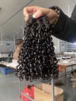 Pixie bouclés bruts super dourble dessinés faisceaux extensions de cheveux humains vietnamiens de couleur différente