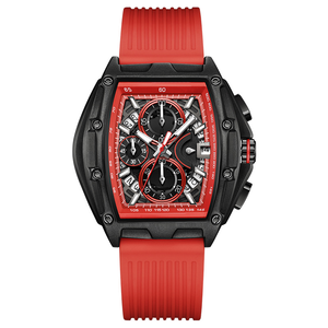 Montre à quartz multifonctionnelle chronographe squelette étanche, montre à quartz tendance pour homme, style jeune et décontracté - Product Image 4