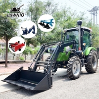 Tractor Agrícola con Certificación CE LAWNIO, Motor de 4 Cilindros, Enganche de Tres Puntos de Alta Resistencia para Transporte Agrícola, Tractor 4x4