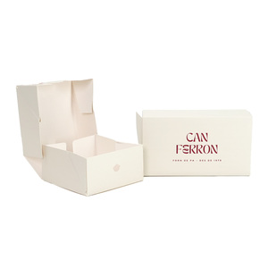 Boîte personnalisée de luxe en carton blanc ivoire avec pelliculage mat coloré, boîte cube ivoire de haute qualité, emballage personnalisé en ivoire - Product Image 1