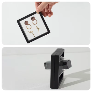 Vitrine <span class=keywords><strong>de</strong></span> présentation à suspension 3D flottante transparente en PVC, boîte à bijoux anti-poussière pliable avec emballage en <span class=keywords><strong>film</strong></span> PE - Product Image 3
