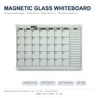 Tableau blanc magnétique en verre sans cadre 60*90 90*120cm, effaçable à sec, sans traces, pour bureau - Vente en gros