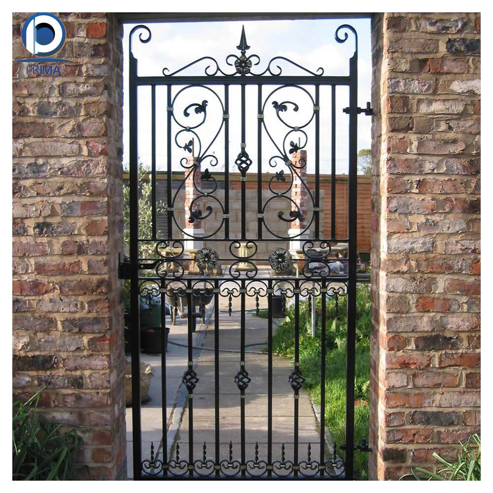 Кованые железные ворота PRIMA, панели забора из кованого железа и ворота, главные ворота из кованого железа с аркой