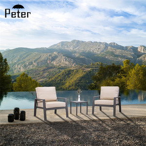 Su misura di alta qualità commerciale moderna outdoor hotel mobili terrazza utilizzato 3 pezzi lounge divano set - Product Image 4