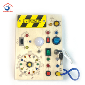 Circuit imprimé LED pour enfants Montessori Early Education Simulations Switch Wooden Busy Board Jouet éducatif - Product Image 5